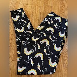 LuLaRoe Women’s Unicorn and Rainbow Print Leggings TC